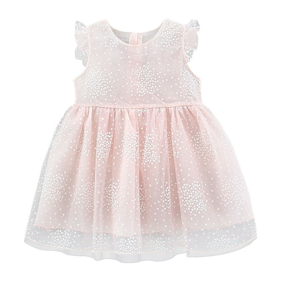 PINQI Toddler Girls Tutu Dress,Baby Girls Clothes Heart Print Mesh Tutu Sleeveless Square Neck Romper Dress Headband Princess Outfit(RD1-B,9-12 Months)