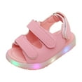 thumbnail image 1 of PINQI Toddler Light Up Sandals, Girls Boys Lightweight Non Slip Adjustable Strap Open Toe Beach Water Shoes for Kids, 1 of 5