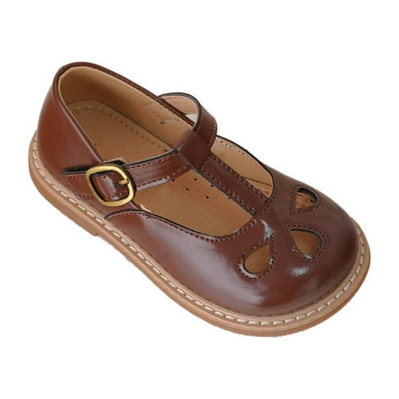 PINQI Toddler Little Girl Mary Jane Dress Shoes, Ballet Flat𝘀 for 2 to 12 Girls Party School Flat Bottom Non Slip Shoes