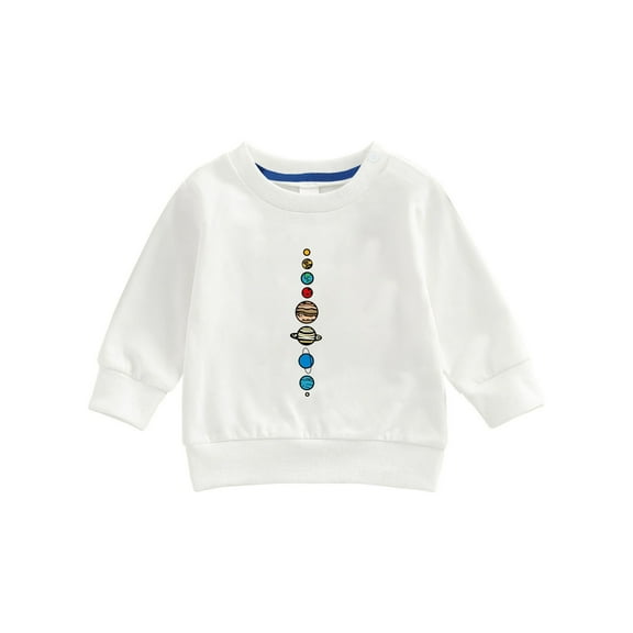 PINQI Toddler Winter Blouse Toddler Kids Girls Long Sleeve Basic Inside T Shirt Casual Tees Solid Girls Pullover Kids Fashion Crew Neck Solid Spring Fall Clothes(White-4,18-24 Months)