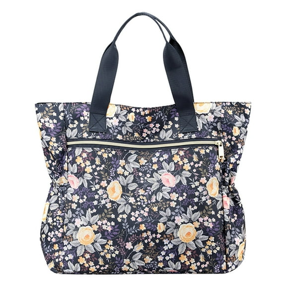 PINQI Tote Bag for Ladies Large Lightweight Nylon Shoulder Handbags and Travel Work Purse Womens Zipper Fashion Handbags(D,One Size)