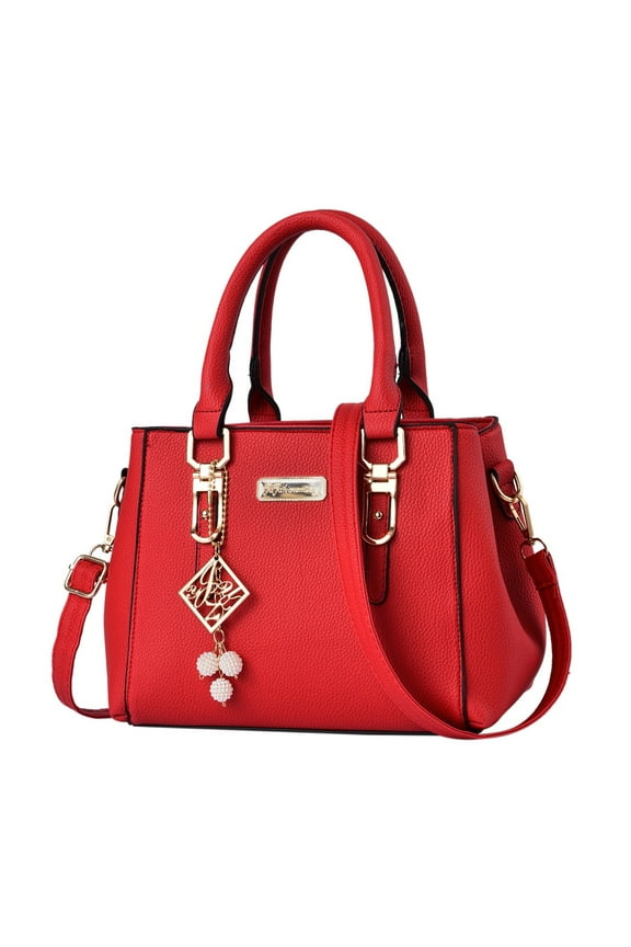 Tote Bag for Women PU Leather Shoulder Bags Fashion Zipper Bags Large Purse and Handbags with Adjustable Shoulder Strap(Red,One Size)