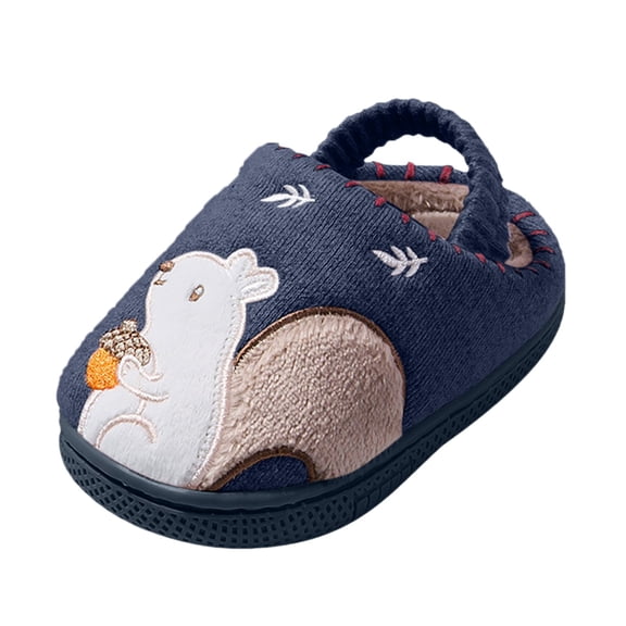 PINQI Unisex Child Comfortable Shoes Girls Home Slippers Warm House Slippers for Toddler Lined Winter Indoor Shoes for Indoor Outdoor House Shoes Bedroom Slippers(Gray,2.5-3 Years)