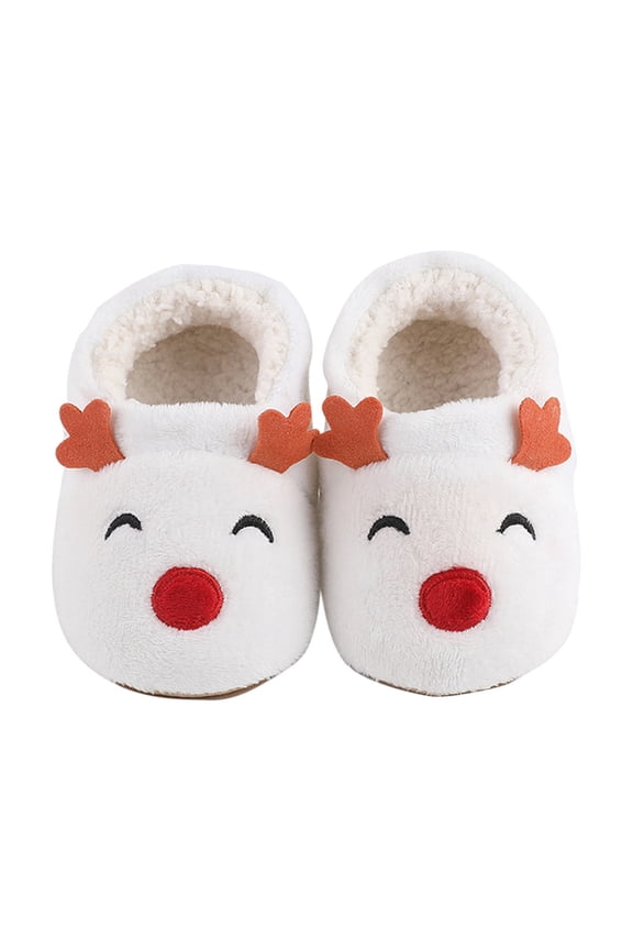 Unisex Child Nonslip Slippers Christmas Booties Indoor Outdoor Soft Baby Santa Winter Warm Slippers Snow Boots Crib Shoes for Boys Girls(Multi-color,9-12 Months)