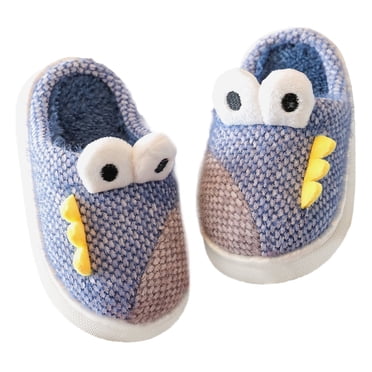 MUCHENGGIFT Baby Toddler Boys Girls House Slipper Non Skid Fuzzy Cartoon Dinosaur Kids Indoor Bedroom Shoes