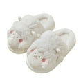 thumbnail image 1 of PINQI Unisex Kids House Shoes Winter Children Slippers Girl Boy Flat Non Slip Round Toe Short Plush Warm Comfortable Cute Sheep Shape Shoes for Indoor Outdoor(Purple,9-9.5 Years), 1 of 4