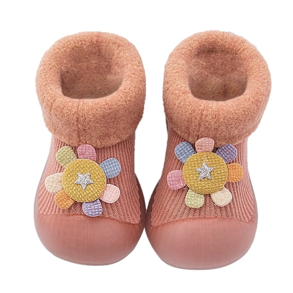 PINQI Unisex Kids Nonslip Shoes Baby Home Slippers Cute Warm House Slippers for Lined Winter Shoes for Indoor Outdoor House Shoes Bedroom Slippers(Blue,6-12 Months)