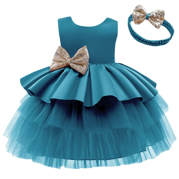 PINQI Wedding Dress for Baby Girls 2024 New Children's Dress Lace Wedding Skirt Princess Dress Party Birthday Ball Gown Dresses Pageant Dress