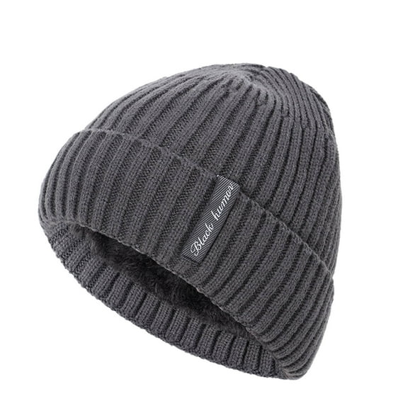 PINQI Winter Hat for Men and Women Winter Fleece Lined Beanie Knitted Hats, Soft Thermal Stocking Skull Caps for Cold Weather Outdoor(Grey,One Size