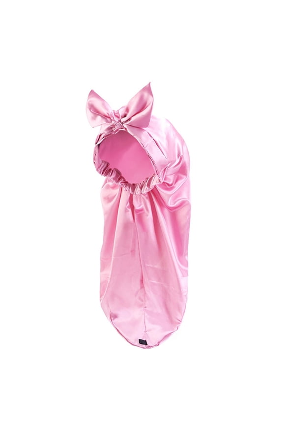 Women's Silk Sleep Bonnet Clearance Long Hair Cap Smooth Satin Lightweight Breathable and Anti-Frizz for Soft Hair Care Overnight Silk Night Sleeping Hat for Women with Bow Detail