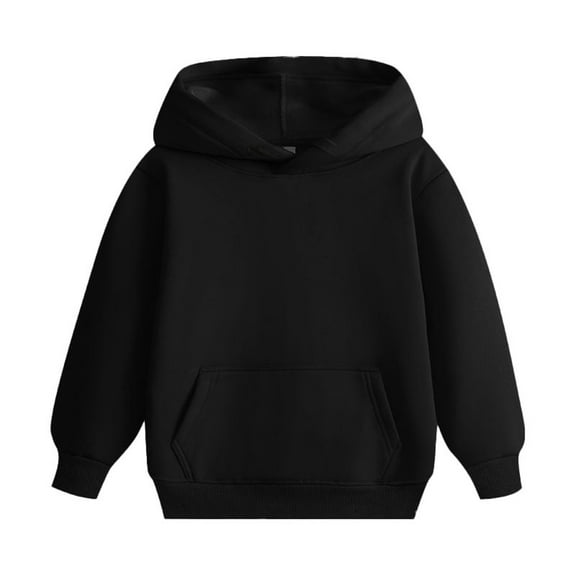 PINQI Youth Kids Cotton Hoodies Trendy Soft Warm Pullover Hoodie Sweatshirts Boys Girls Plain Fall Tops Clothes with Pockets