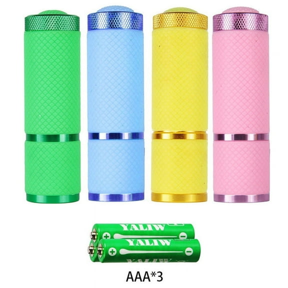 PINSAI 4-Pack Mini Flashlights, Fluorescence detection Flashlights, Aluminum LED Flashlights Party Favors Assorted Colors for Camping, Hiking, Indoor.