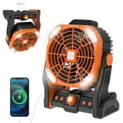 PINSAI Camping Fan, Tent Fans for Camping with Lights, Portable Hanging Camping Fan with LED Lantern