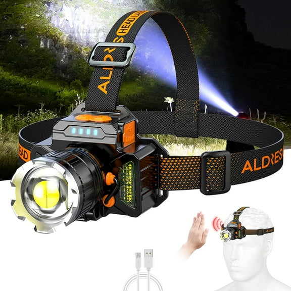 PINSAI Super Bright High Power Headlamp ,Rechargeable Outdoor Hunting Fishing Camping Spotlight