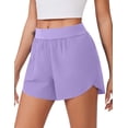 thumbnail image 1 of Pinspark Women Running Shorts High Split Gym Workout Shorts Comfy Sports Wear Summer Shorts with Liner, 1 of 7