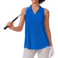 thumbnail image 1 of PINSPARK Women's Golf Shirts UV Protection V Neck Tennis Tank Sleeveless Active Shirt with Collar Quick Dry Racerback Workout Tops Activewear, 1 of 8