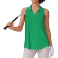 thumbnail image 1 of Pinspark Womens Golf Polo Shirts Racerback UPF 50 + Tennis Tops V-Neck Collared Workout T Shirt Sleeveless Quick Dry Gym Tank Tops, 1 of 8
