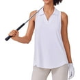 thumbnail image 1 of Pinspark Golf Shirts for Women Sun Protection Tennis Tank Top with Collar V Neck Racerback Athletic T-Shirt Lightweight Workout Tops Sleeveless Yoga Shirt, 1 of 8