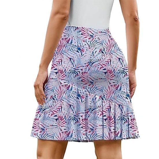 PINSPARK Golf Skirts for Women 20" Knee Length Skirts with Shorts Active Skorts Yoga Pickleball Clothing