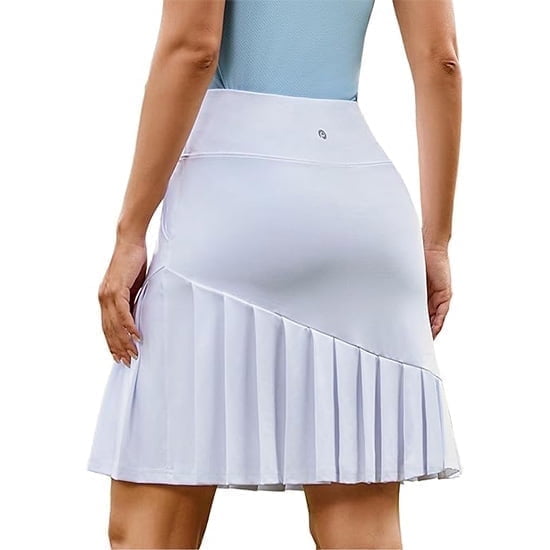 PINSPARK Golf Skirts for Women 20" Knee Length Skirts with Shorts Active Skorts Yoga Pickleball Clothing