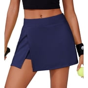 Pinspark Golf Skirts for Women High Waisted Tennis Skort Lightweight Activewear Skorts with Pockets Built-in Shorts 16" Pickleball Skirt
