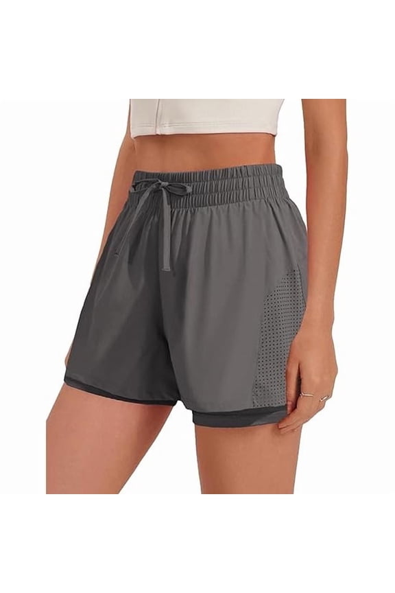 High Rise Athletic Shorts for Women Quick Dry Gym Running Shorts Breathable Outdoor Workout Shorts with Soft Liner