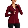 thumbnail image 1 of PINSPARK Lightweight Workout Jacket for Women Full Zip Slim Fit Athletic Running Jacket with Thumb Holes Zipper Pockets, 1 of 8