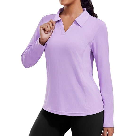 Pinspark Women's Sun Shirts UPF 50+ Long Sleeve Workout Tops Moisture Wicking Yoga Shirt Quick Dry Running Hiking Golf Polo