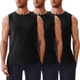 thumbnail image 1 of Pinspark Men's 3 Pack Workout Tank Tops Gym Sleeveless Shirts Quick Dry Training Muscle Shirts for Men, 1 of 7
