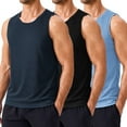 thumbnail image 1 of Pinspark Men's 3 Pack Workout Tank Tops Quick Dry Sleeveless Muscle Tee Gym Bodybuilding Fitness Shirts for Men, 1 of 8