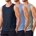 thumbnail image 1 of Pinspark Men's 3 Pack Workout Tank Tops Quick Dry Sleeveless Muscle Tee Gym Bodybuilding Fitness Shirts for Men, 1 of 8