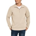 thumbnail image 1 of Pinspark Men's Quarter Zip Pullover Sweatshirts Mock Neck Casual Long Sleeve Fall Winter Warm Fleece Cotton Sweatshirt, 1 of 7