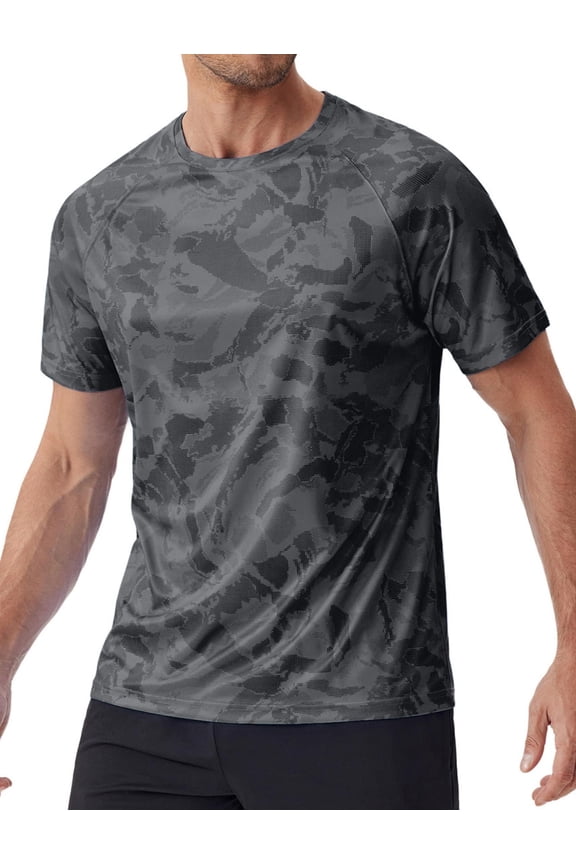 Men's Rash Guard Swim Shirt UPF50+ Sun Protection Quick Dry Athletic Water Shirts for Men Surf Hiking Black M