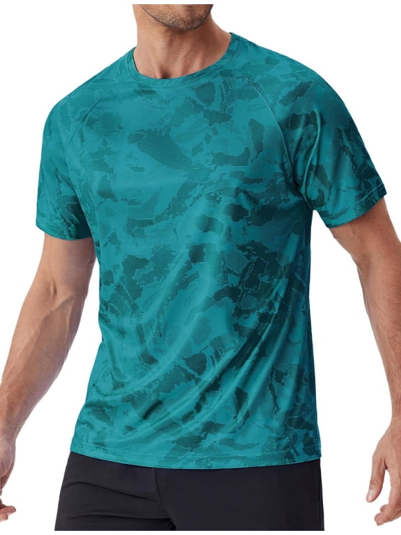 Men's Rash Guard Swim Shirt UPF50+ Sun Protection Quick Dry Athletic Water Shirts for Men Surf Hiking Green XXL