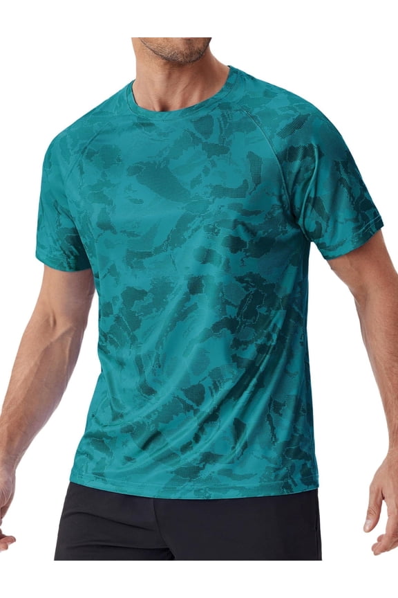 Men's Rash Guard Swim Shirt UPF50+ Sun Protection Quick Dry Athletic Water Shirts for Men Surf Hiking Green XXL