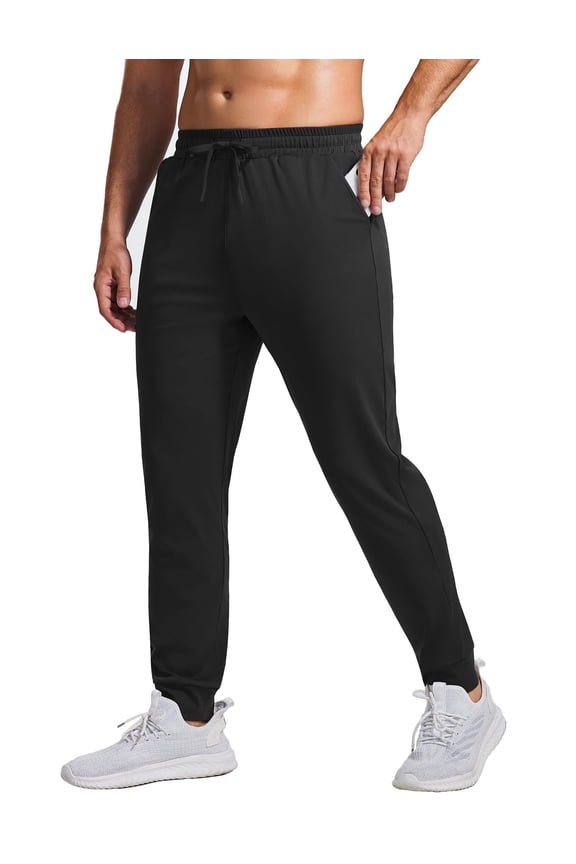 Mens Athletic Joggers Pants with Zipper Pockets Lightweight Quick Dry Workout Track Gym Pants