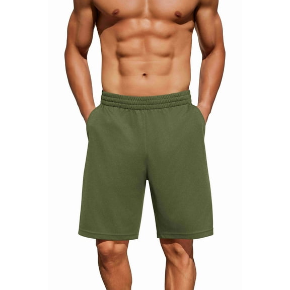 Pinspark Mens Basketball Shorts with Pockets - 10" Quick Dry Lightweight Athletic Shorts Mesh Gym Shorts for Men