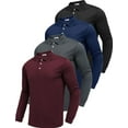 thumbnail image 1 of Pinspark 4 Pack Men's Long Sleeve Golf Shirts Breathable Casual Collared Polo Lightweight Quick Dry Tactical Outdoor Shirts, 1 of 6