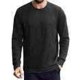 thumbnail image 1 of Pinspark Men's Long Sleeve Shirts Crew Neck T-Shirt Casual Pullover Tees Soft Stretch Basic Tee Shirt with Zipper Pocket, 1 of 7