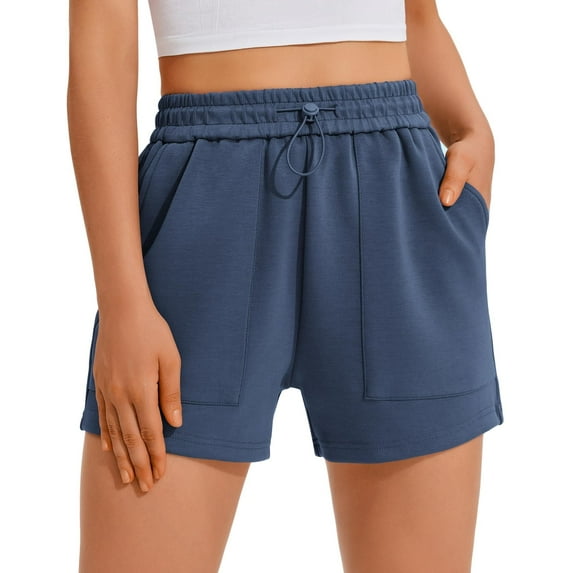 Pinspark Sweat Shorts Women's Casual Comfy Lounge Athletic Short Elastic Waist Drawstring Sports Bottoms Active Wear with Pockets