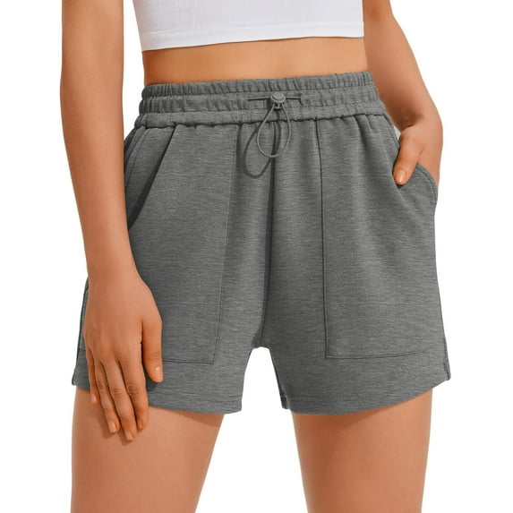 Pinspark Women's Shorts Casual Summer Sweat Athletic Short Comfy Lounge Trendy Sports Activewear with Pockets Elastic Waist