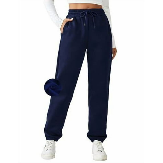 Pinspark Womens Winter Athletic Pants Casual Soft Sweatpant Fleece Warm Jogger Pant with Pockets Drawstring Trousers
