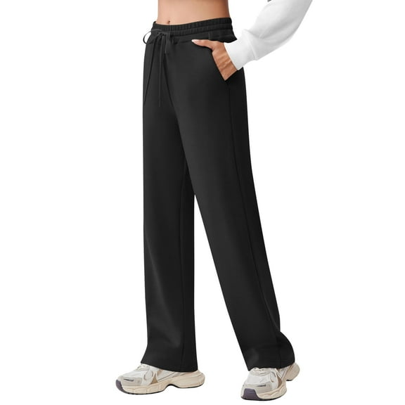 PINSPARK Wide Leg Sweatpants Women High Waisted Baggy Casual Workout Pants Soft Drawstring Athletic Pants with 2 Pockets