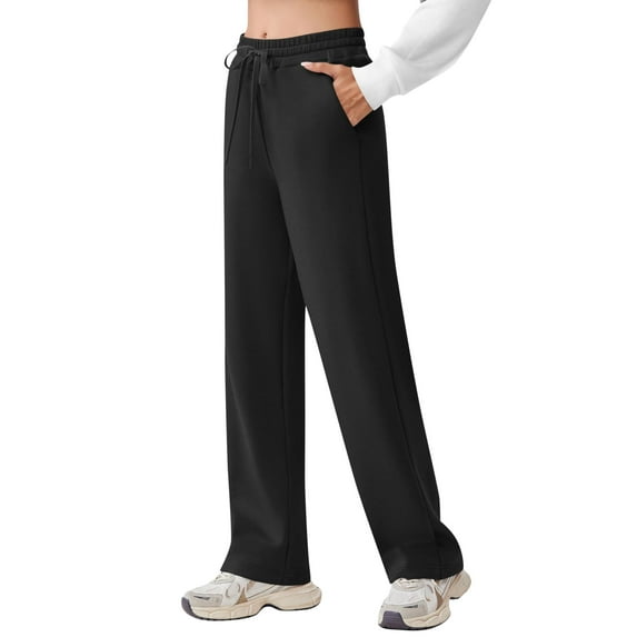 Pinspark Wide Leg Sweatpants Women High Waisted Baggy Casual Workout Pants Soft Drawstring Athletic Pants with 2 Pockets