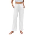 thumbnail image 1 of PINSPARK Wide Leg Yoga Pants Women High Waisted Workout Pants UPF 50+ Drawstring Sweatpants with 4 Pockets, 1 of 8
