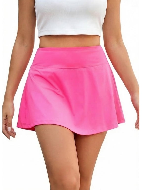 Women's High Waisted Pleated Tennis Skirt Lightweight Active Golf Skort with Pockets Built-in Shorts for Pickleball Workout Running Casual Wear