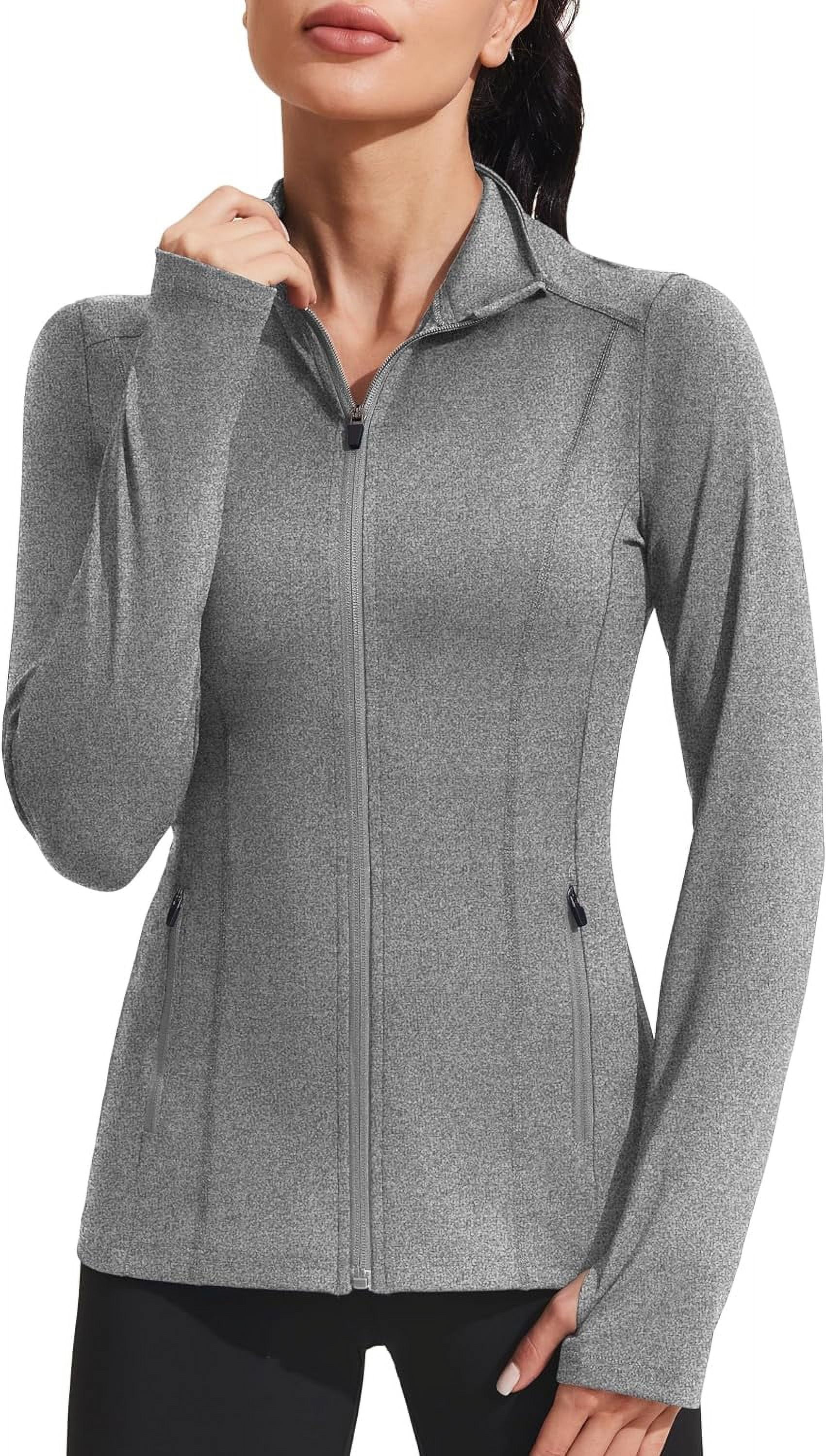 Workout Jackets For Woman PINSPARK Women's Zip-Up Athletic Jacket