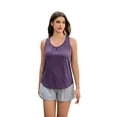 thumbnail image 1 of Pinspark Women's Sleeveless Round Neck Loose Fit Racerback Lightweight Yoga Gym Tank Top Workout Athletic Running Shirts, S-2XL, 1 of 7