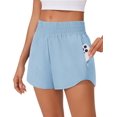 thumbnail image 1 of Pinspark Women's High Waisted Running Shorts Mesh Liner Athletic Shorts Quick Dry Gym Workout Shorts with Zip Pocket, 1 of 7