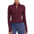 thumbnail image 1 of Pinspark Women's Running Workout Athletic Jackets Lightweight Long Sleeve Yoga Jacket Cropped Zip Up Active Jacket with Pockets, 1 of 8